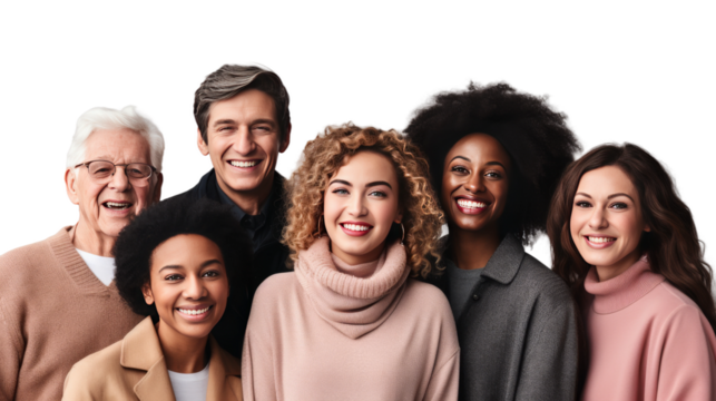 Intergenerational Group on transparent background