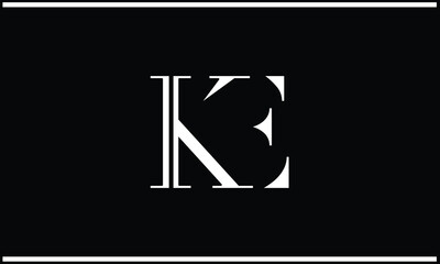 alphabet Letters KE  EK Initials Logo Monogram