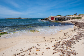 Can Curt beach, Colònia de Sant Jordi, Ses Salines district, Mallorca, Balearic Islands, Spain