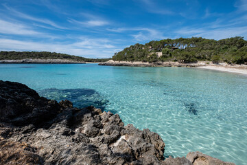 Cala de sa Font de n'Alis, Mondragó Natural Park, Santanyí municipal area, Mallorca, Balearic Islands, Spain