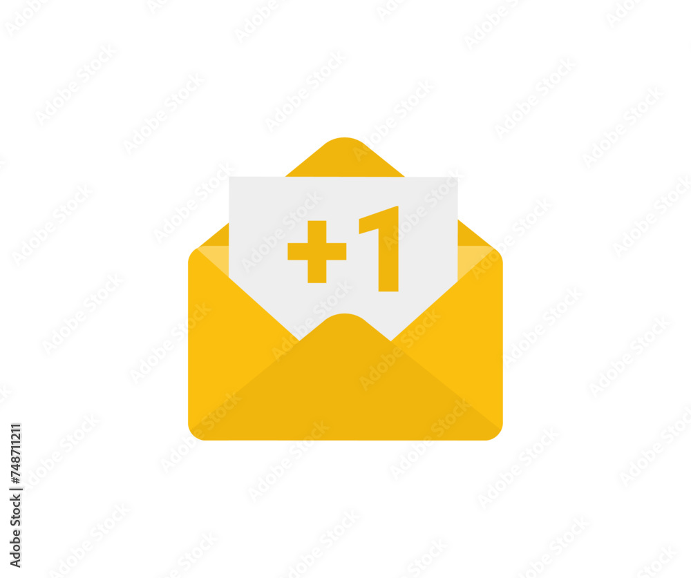 Poster open envelope mail with letter message icon. mail envelope icon in flat style. mailbox e-mail vector