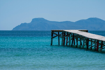 dry dock, Alcudia beach, Alcudia, Mallorca, Balearic Islands, Spain