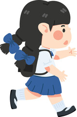 Girl student with backpack education school
