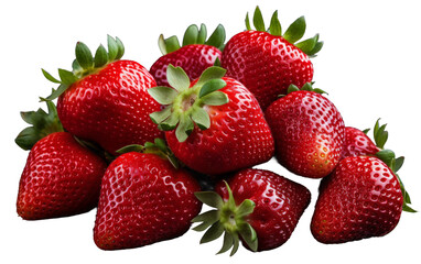 Sweet and Juicy Strawberries Close-Up on white background