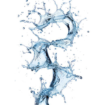 Twisted spiral water splash isolated on transparent png.
