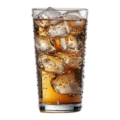 Water soda glass, a glass of cola isolated on transparent png.