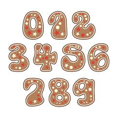 Christmas Alphabet Number Gingerbread. Playful letters design for decoration. Vector Illustration about Character.