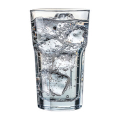 Water soda glass isolated on transparent png.