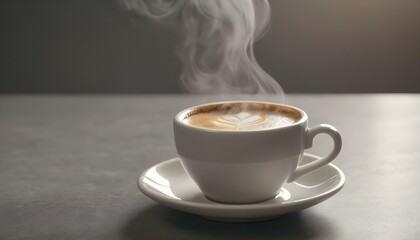 Cup of cream coffee.