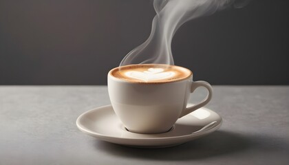 Cup of cream coffee.