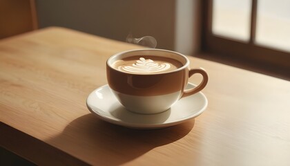 Cup of cream coffee.