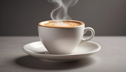 Cup of cream coffee.