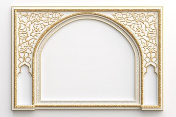 Ramadan kareem or eid al fitr, background with golden arch, with golden arabic pattern, background for holy month of muslim community Ramadan Kareem Generative AI