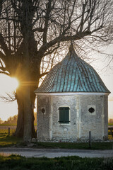 Chapel on the tree with sunlight