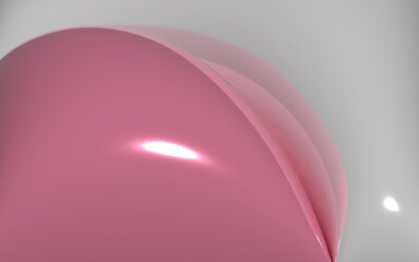 Smooth 3d surface pink and white background. Minimalistic inflated shape backdrop design. Suitable for poster, presentation, banner, cover, leaflet, flyer, or catalog.