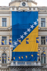 Thousands Bosnian flags on Marsala Tita street for Independence Day