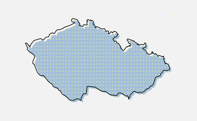 Vector map Czech for points, dotted template