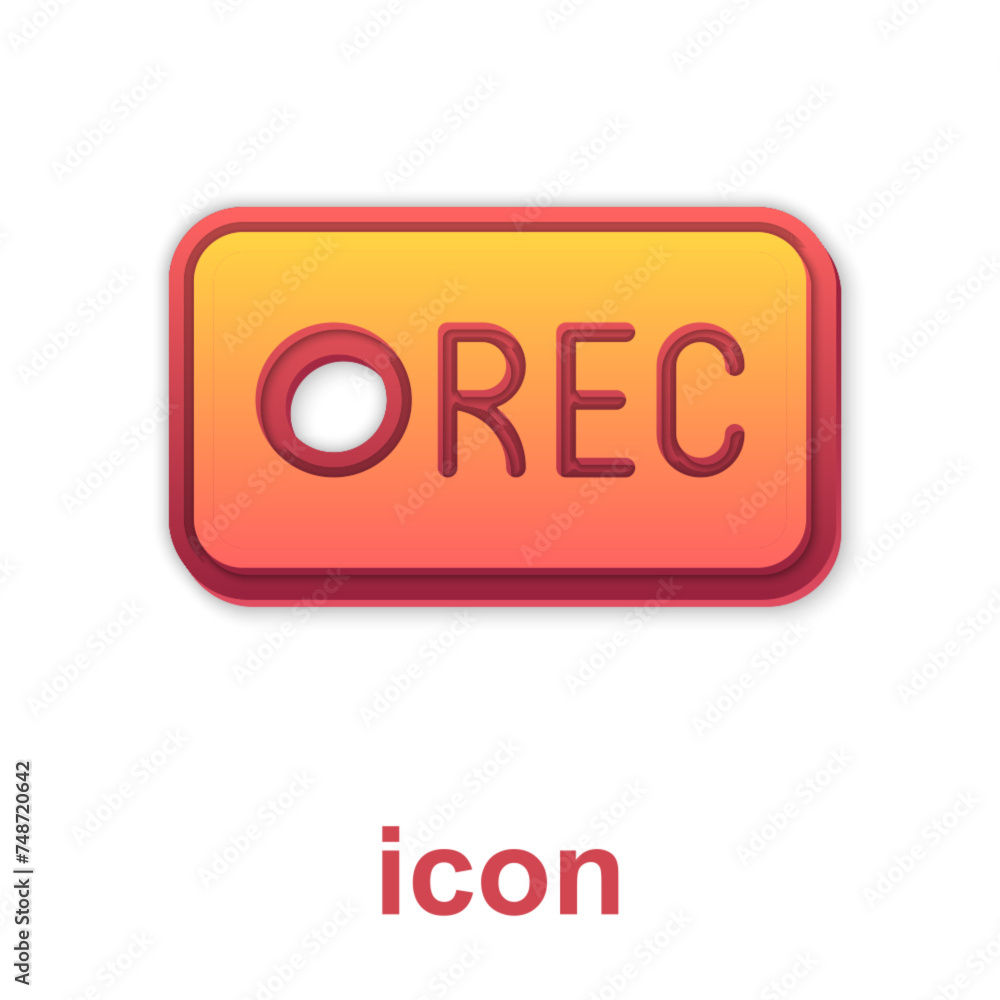 Poster gold record button icon isolated on white background. rec button. vector