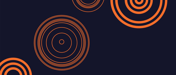 Pattern Circles Lines. 3d Background Geometric Vibrate Lines in Orange Color. Abstract Echoes Energetic Texture for Advertising, Web, Social Media, Poster, Banner, Cover. Vector illustration.