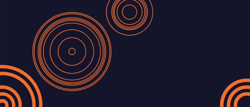 Pattern Circles Lines. 3d Background Geometric Vibrate Lines in Orange Color. Abstract Echoes Energetic Texture for Advertising, Web, Social Media, Poster, Banner, Cover. Vector illustration.