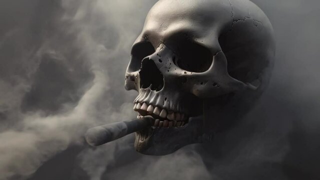 skull with smoke