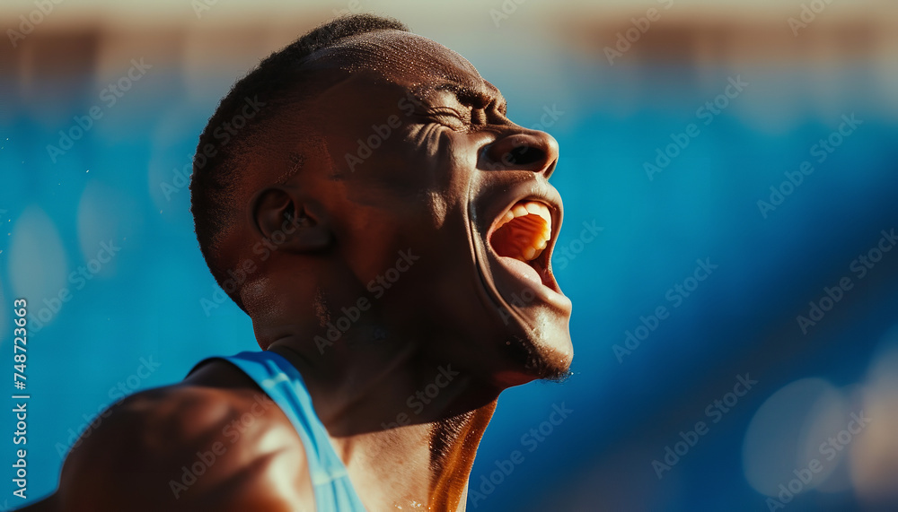 Poster sportsman who finishes his race