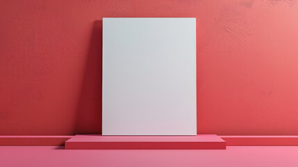 Rectangular blank white paper board, card for advertising mockup.