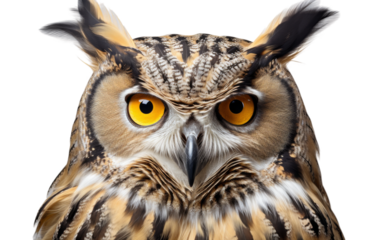 Regal Horned Owl Tribute on white background
