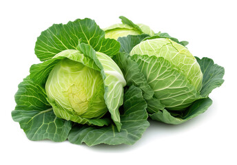 cabbages isolated on white background.