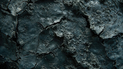 A detailed close-up of a single rock against a stark black background, showcasing its texture and unique features
