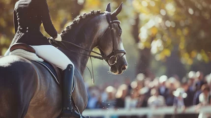 Fotobehang Equestrian Rider in Tailcoat Performing at Dressage Event © _veiksme_