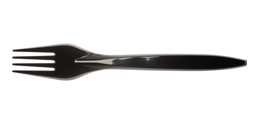 Plastic black fork on isolated background