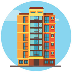 Apartments building residential icon vector image. Can
