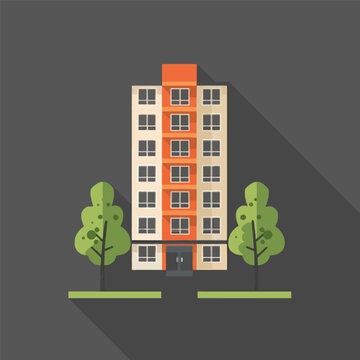 Apartments building residential icon vector image. Can