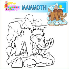 cute prehistoric mammoth, illustration design - 748728612