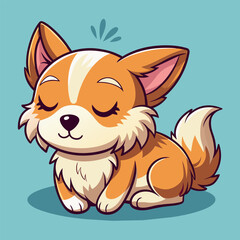 little dog sleeping vector illustration  