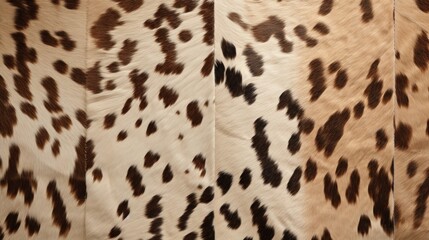 a close up of a cheetah print pattern on a piece of material that is brown and white with black spots. - obrazy, fototapety, plakaty