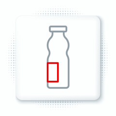Line Drinking yogurt in bottle icon isolated on white background. Colorful outline concept. Vector