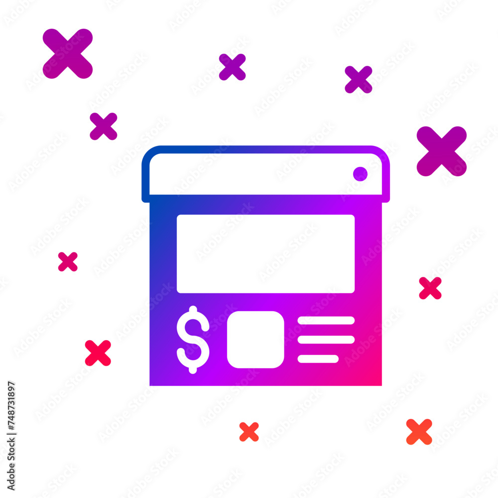 Aufkleber color online ordering and food delivery icon isolated on white background. gradient random dynamic s