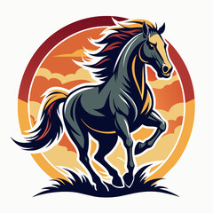 power full horse vector illustration