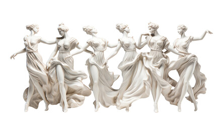 Exquisite Porcelain Figurines of Ballet Dancers on white background