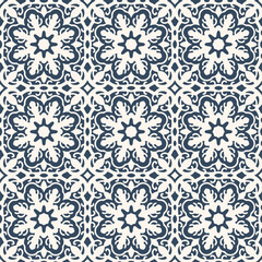 Black and white seamless pattern with arabesques  in a retro style. Vector