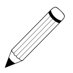 Pencil icon doddle simple modern illustration flat design that can be used for sticker, book, scrapbook, icon, decorative, e.t.c with black color