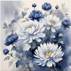 blue floral watercolor pattern