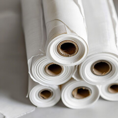 Mock up Roll of White Fabric