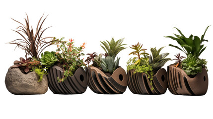 Modular Magnetic Plant Pot Set on transparent background