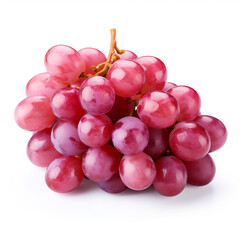 Fototapeta premium Pink grapes, pink fruits, a bunch on a white background.