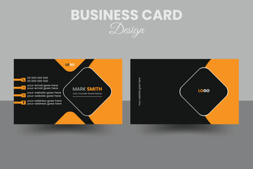 Double-sided creative business card template. landscape orientation. vertical layout. Vector illustration.