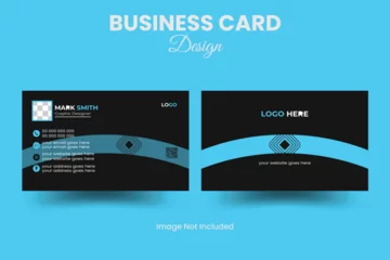 Cercles muraux Corail vert Double-sided creative business card template. landscape orientation. vertical layout. Vector illustration.