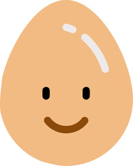 Kawaii, smiling egg cartoon character, vector